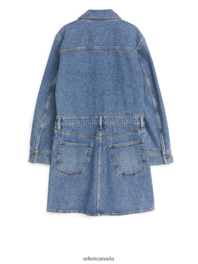 ARKET Clothing 4L826J129 Washed Blue Denim Dress Women
