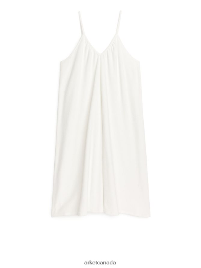 ARKET Clothing 4L826J135 White Cotton Towelling Strap Dress Women