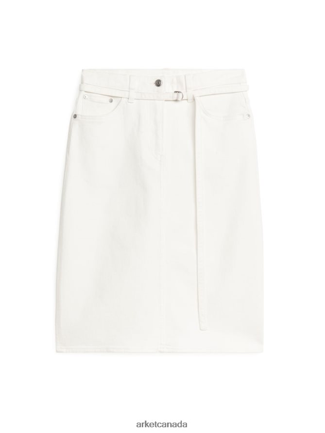 ARKET Clothing 4L826J230 White Midi Denim Skirt Women