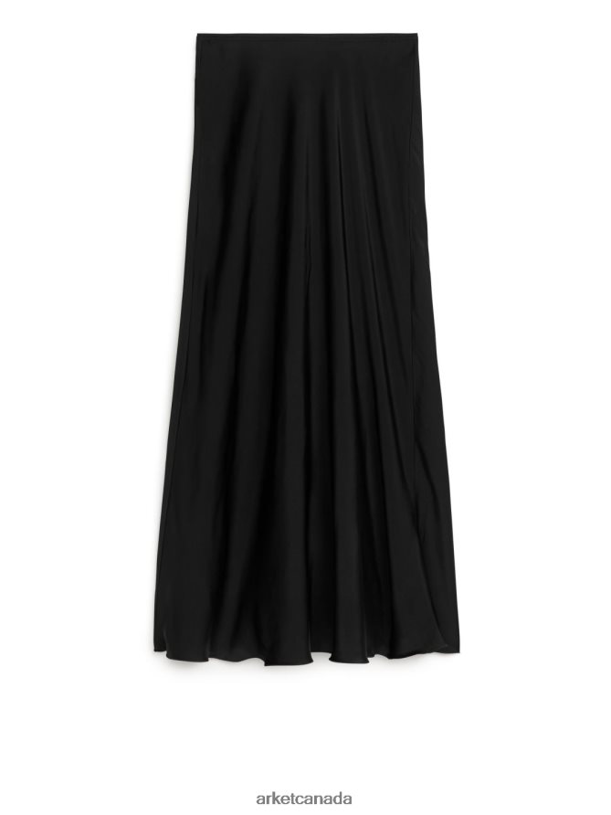 ARKET Clothing 4L826J231 Black Maxi Satin Skirt Women
