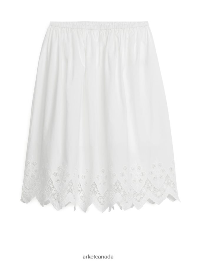 ARKET Clothing 4L826J244 White Lace-Trim Skirt Women