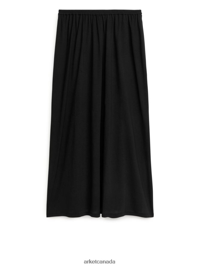 ARKET Clothing 4L826J257 Black Jersey Skirt Women
