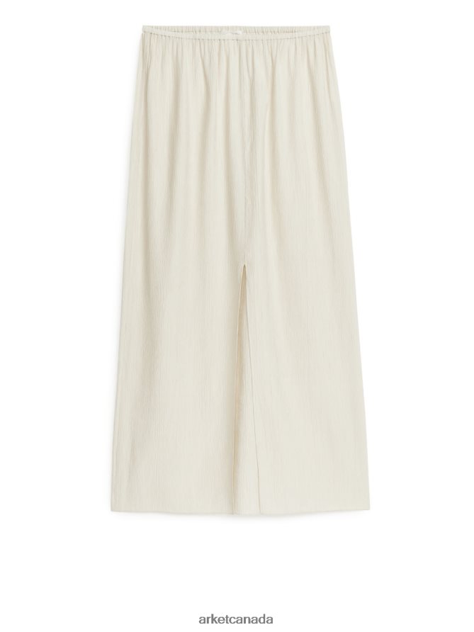 ARKET Clothing 4L826J258 Off White Crinkled Maxi Skirt Women