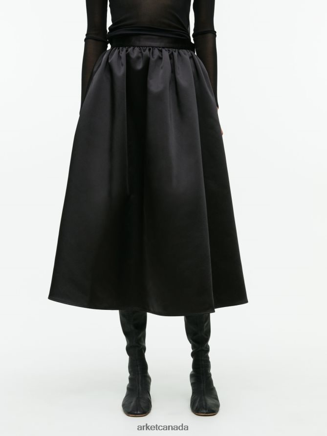 ARKET Clothing 4L826J266 Black Taffeta Skirt Women