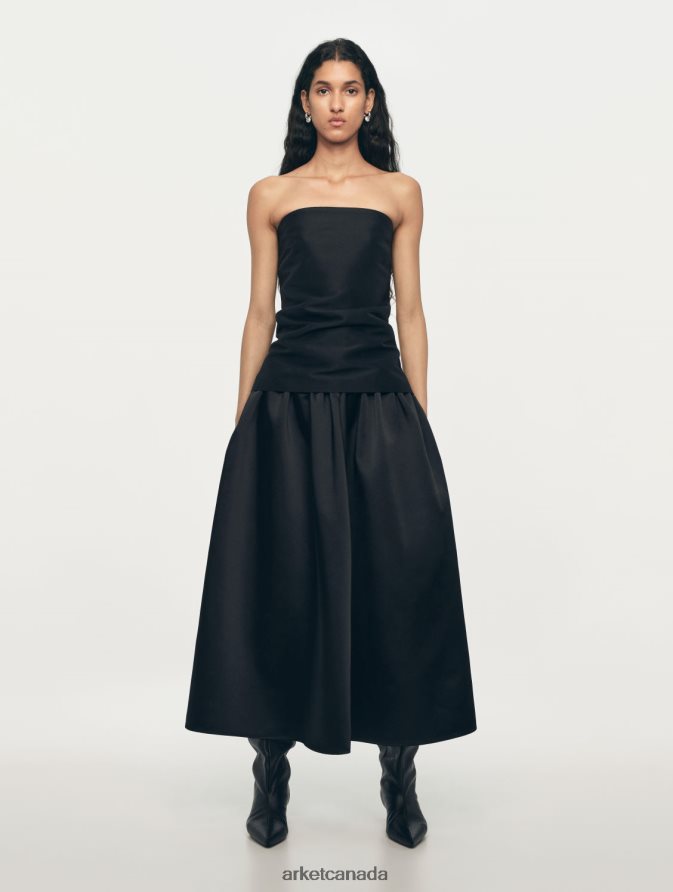 ARKET Clothing 4L826J266 Black Taffeta Skirt Women