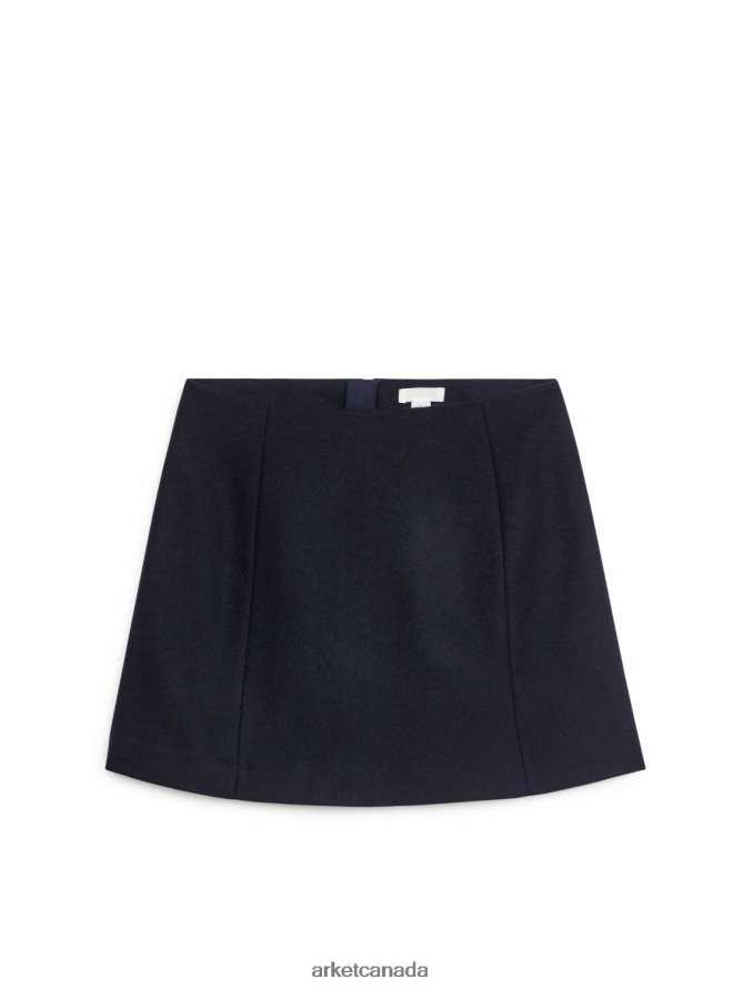 ARKET Clothing 4L826J269 Dark Blue Wool Mini Skirt Women