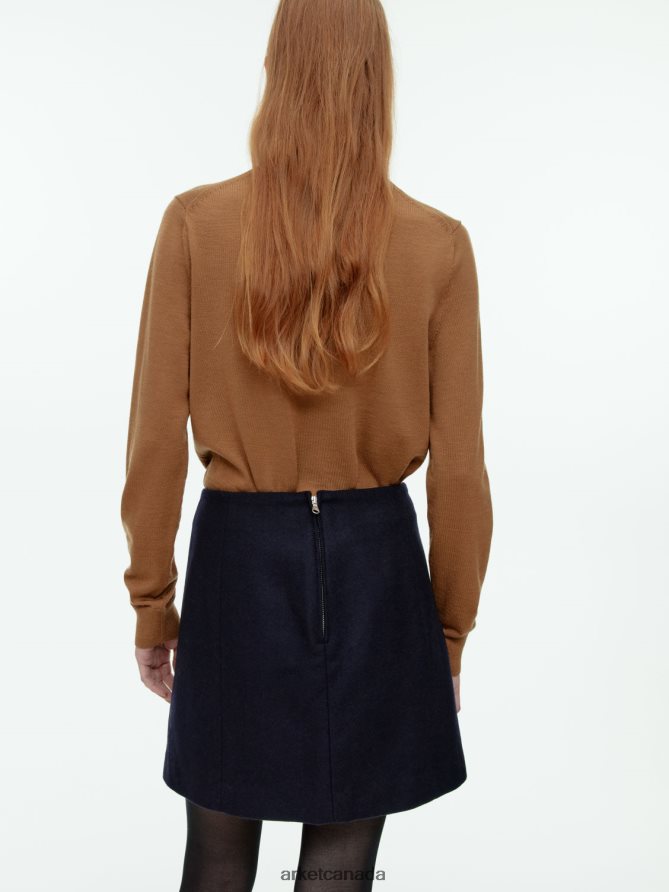 ARKET Clothing 4L826J269 Dark Blue Wool Mini Skirt Women