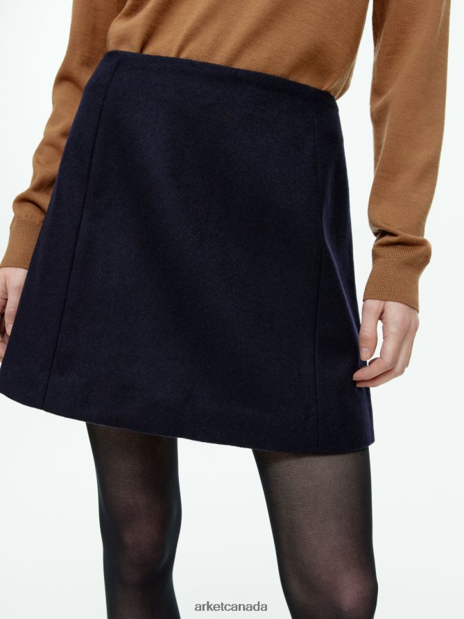 ARKET Clothing 4L826J269 Dark Blue Wool Mini Skirt Women