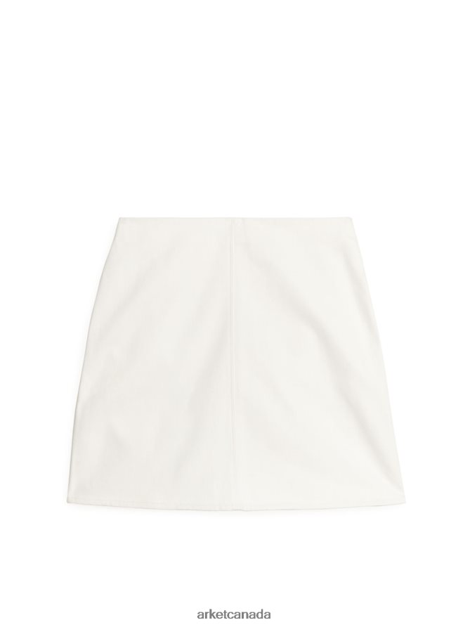 ARKET Clothing 4L826J271 White Cotton Twill Mini Skirt Women