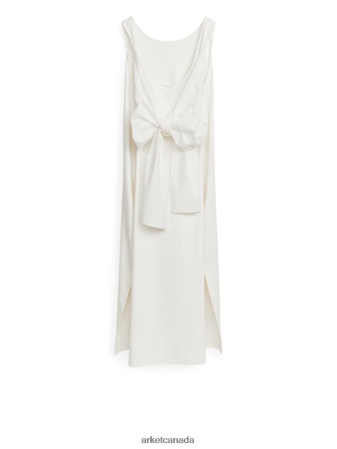 ARKET Clothing 4L826J70 White Poplin Detailed Jersey Dress Women