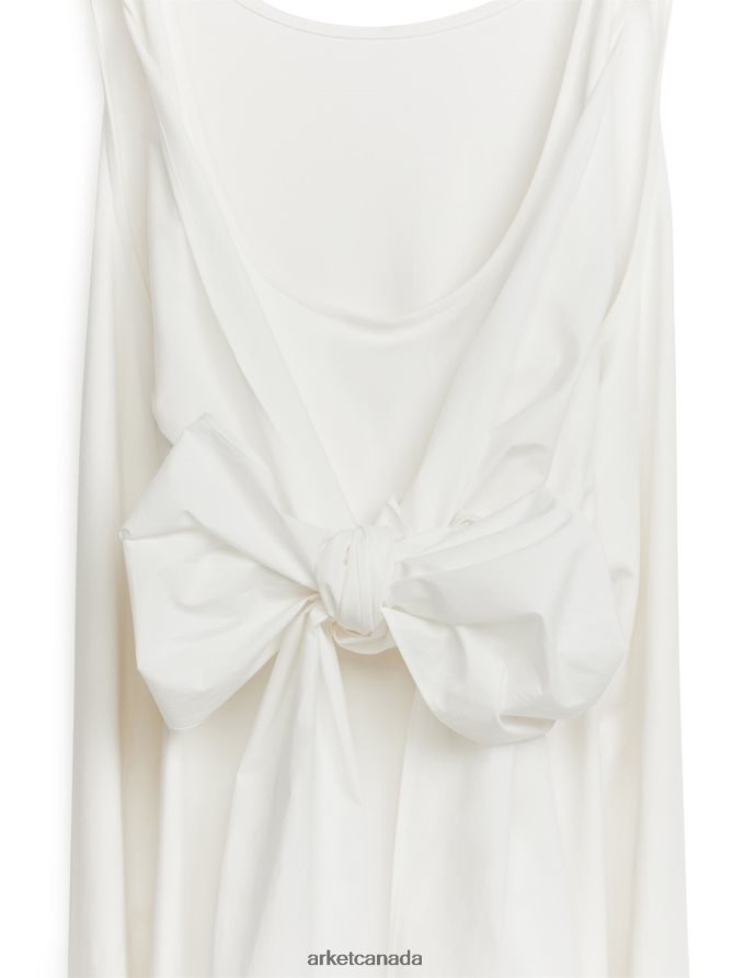 ARKET Clothing 4L826J70 White Poplin Detailed Jersey Dress Women