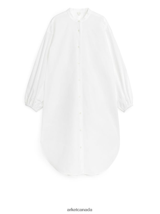 ARKET Clothing 4L826J72 White Balloon-Sleeve Dress Women