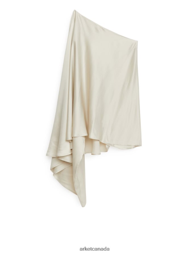 ARKET Clothing 4L826J73 Off White Asymmetric Midi Dress Women