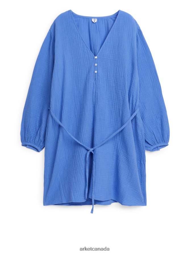 ARKET Clothing 4L826J74 Blue Cotton Mini Dress Women