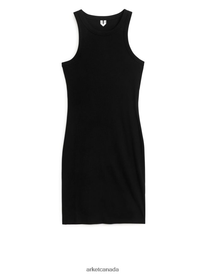ARKET Clothing 4L826J75 Black Ribbed Tank Dress Women