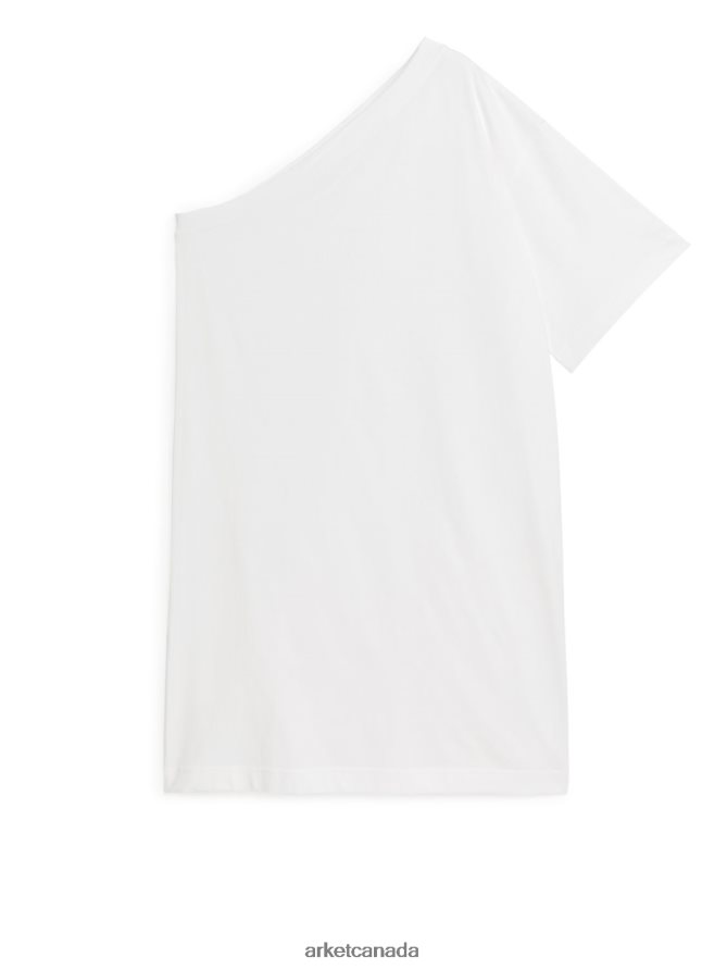 ARKET Clothing 4L826J83 White One Shoulder T-Shirt Dress Women