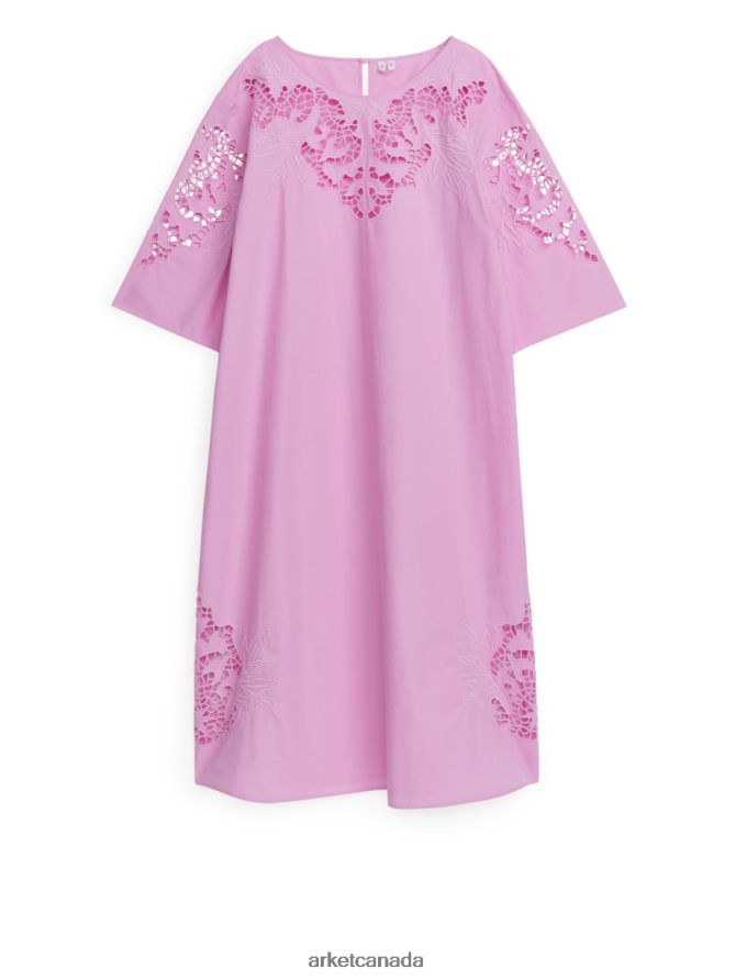 ARKET Clothing 4L826J89 Pink Embroidered Maxi Dress Women