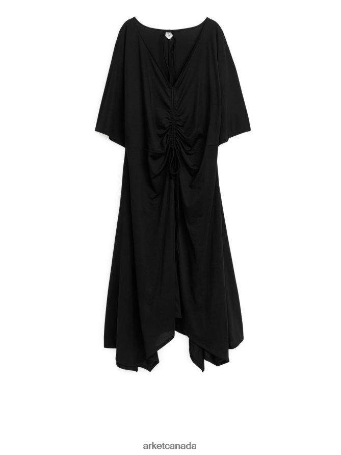 ARKET Clothing 4L826J96 Black Midi Jersey Dress Women