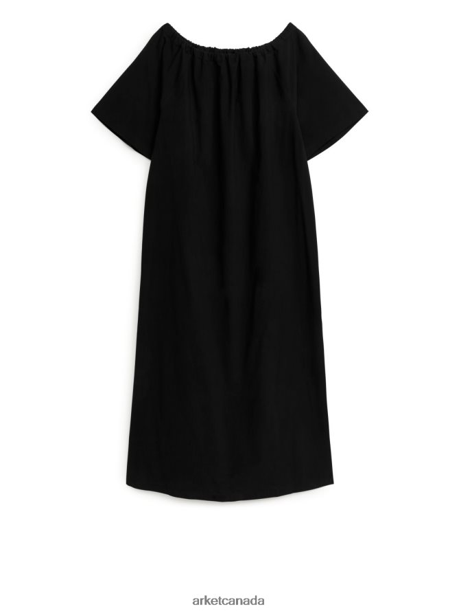 ARKET Clothing 4L826J99 Black Off-Shoulder Maxi Dress Women