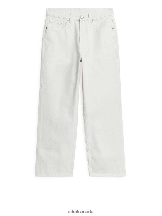 ARKET Clothing 4L826J142 White ROSE CROPPED Straight Jeans Women