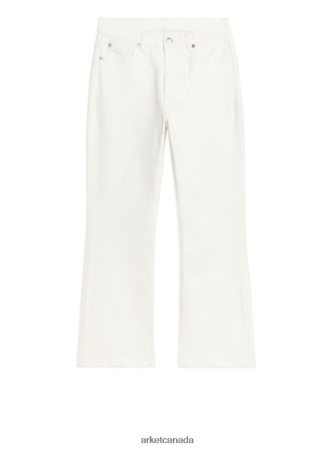 ARKET Clothing 4L826J149 White FERN CROPPED Flared Stretch Jeans Women