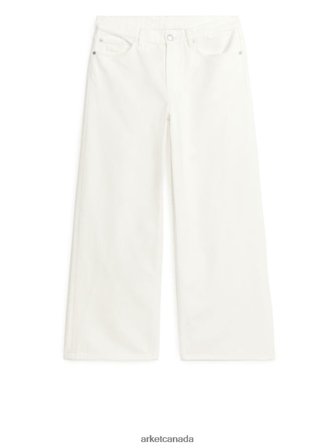 ARKET Clothing 4L826J152 White CLOUD Low Loose Jeans Women