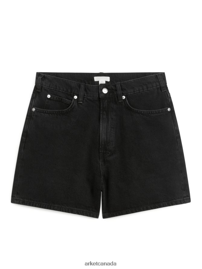 ARKET Clothing 4L826J153 Black High Waist Denim Shorts Women
