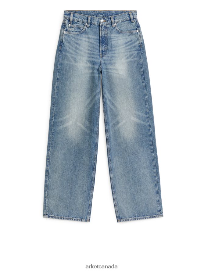 ARKET Clothing 4L826J159 Washed Blue MAPLE High Wide Jeans Women