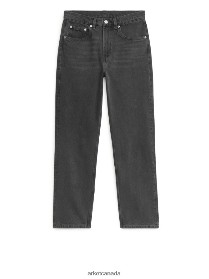 ARKET Clothing 4L826J164 Washed Black JADE CROPPED Slim Jeans Women