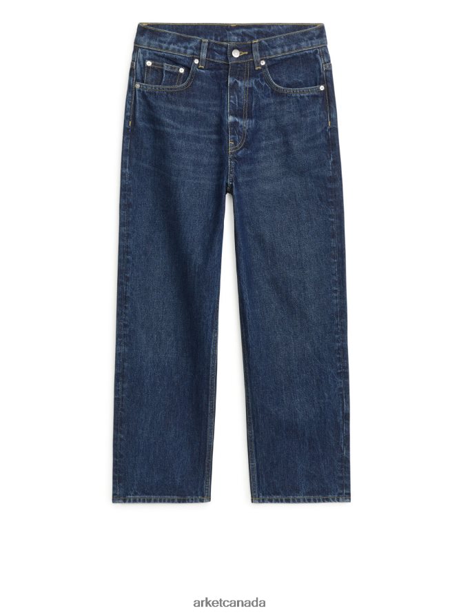 ARKET Clothing 4L826J166 Dark Blue ROSE Cropped Straight Jeans Women
