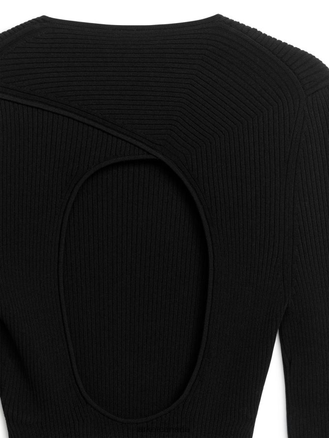 ARKET Clothing 4L826J348 Black Open-Back Top Women