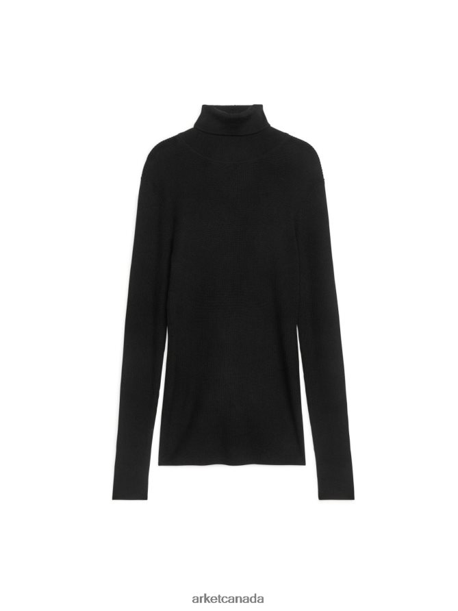 ARKET Clothing 4L826J381 Black Merino Wool Roll-Neck Women