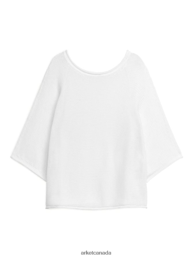 ARKET Clothing 4L826J404 White Knitted Cotton Jumper Women