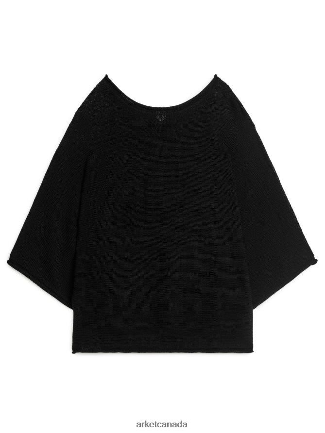 ARKET Clothing 4L826J405 Black Knitted Cotton Jumper Women