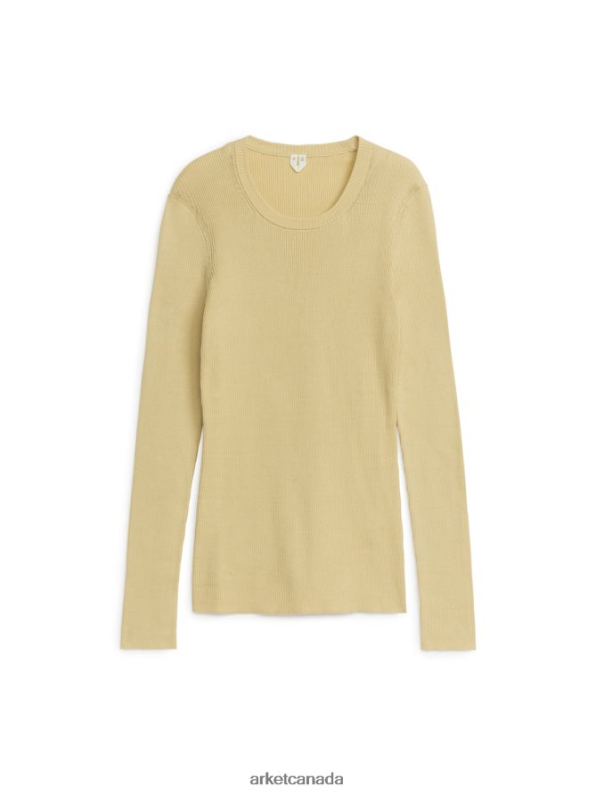 ARKET Clothing 4L826J409 Vanilla Ribbed Cotton Jumper Women