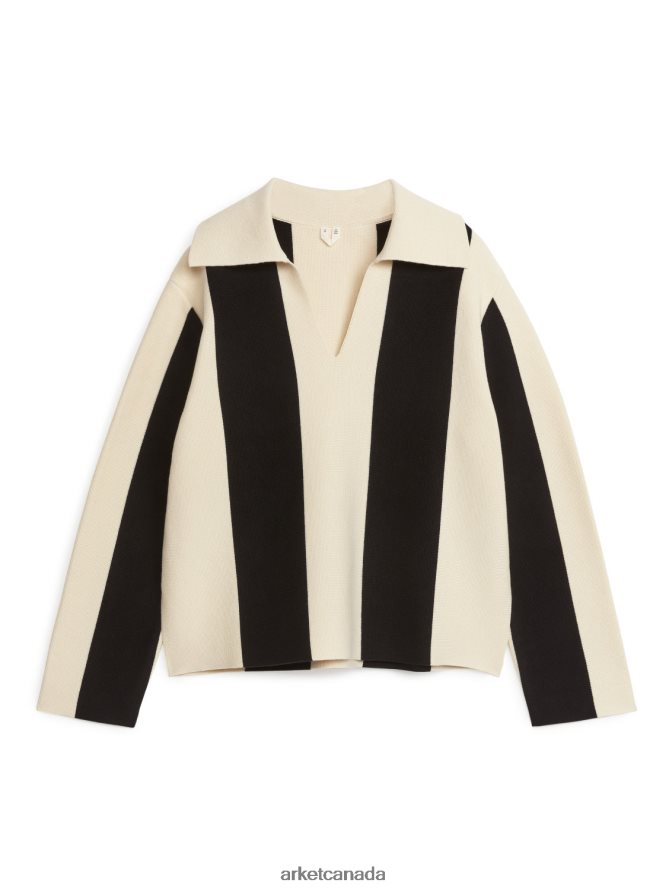 ARKET Clothing 4L826J412 Black/Off-White Cotton Jumper Women