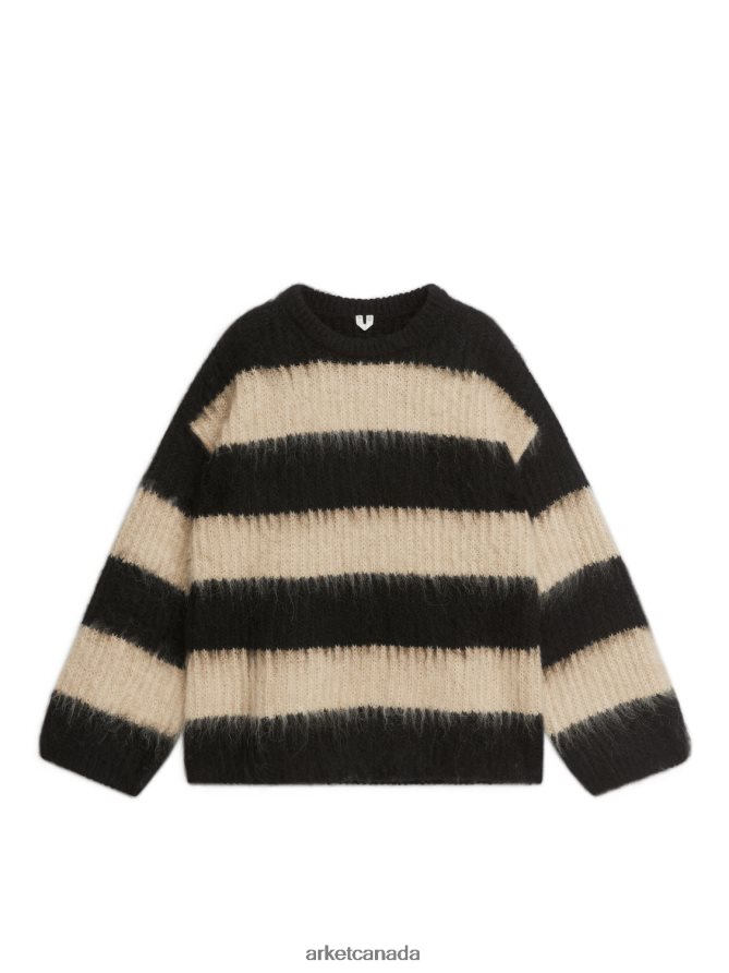 ARKET Clothing 4L826J424 Black/Beige Wool Alpaca Jumper Women