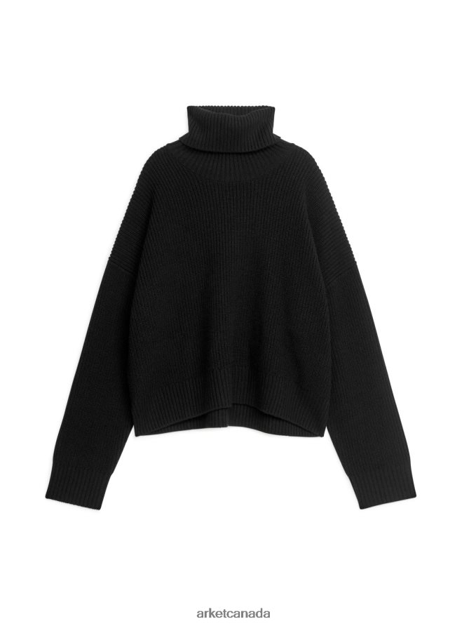 ARKET Clothing 4L826J425 Black Wool Cashmere Roll-Neck Jumper Women