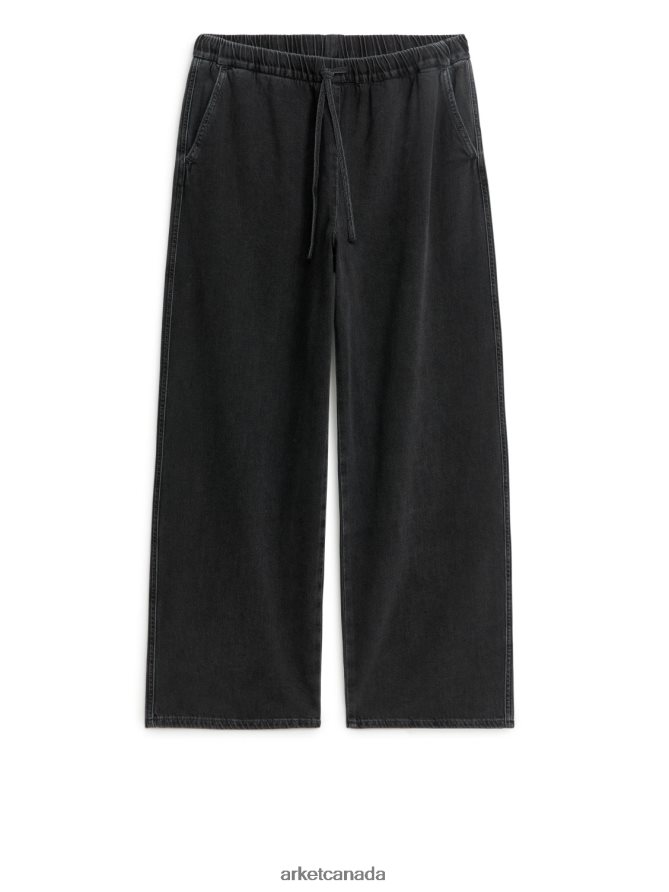 ARKET Clothing 4L826J183 Washed Black Relaxed Denim Trousers Women