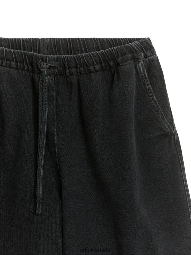 ARKET Clothing 4L826J183 Washed Black Relaxed Denim Trousers Women