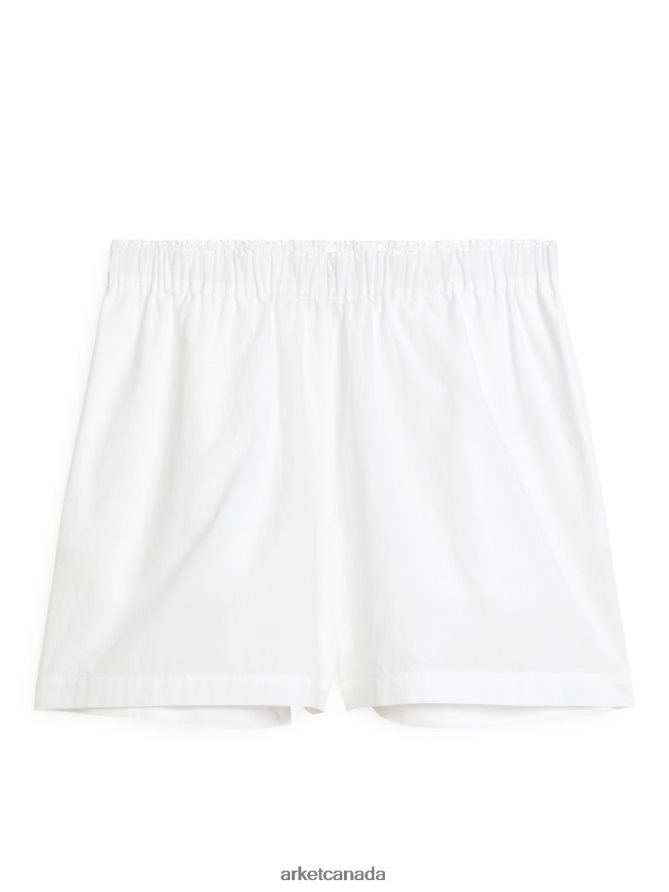 ARKET Clothing 4L826J185 White Cotton Pull-On Shorts Women