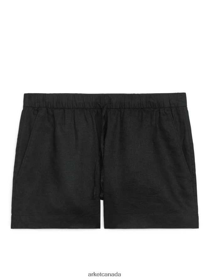 ARKET Clothing 4L826J274 Black Linen Shorts Women