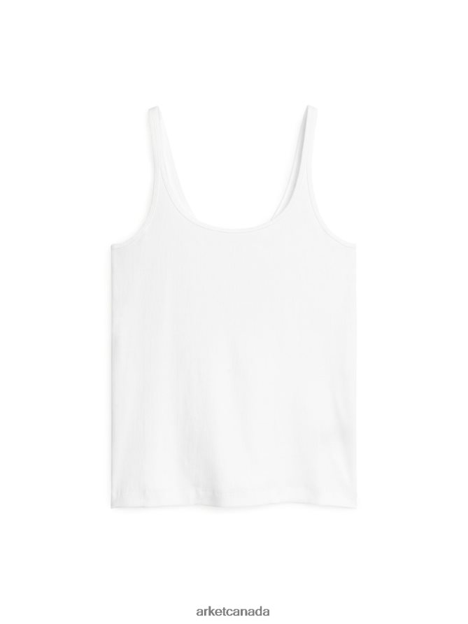 ARKET Clothing 4L826J282 White Ribbed Tank Top Women