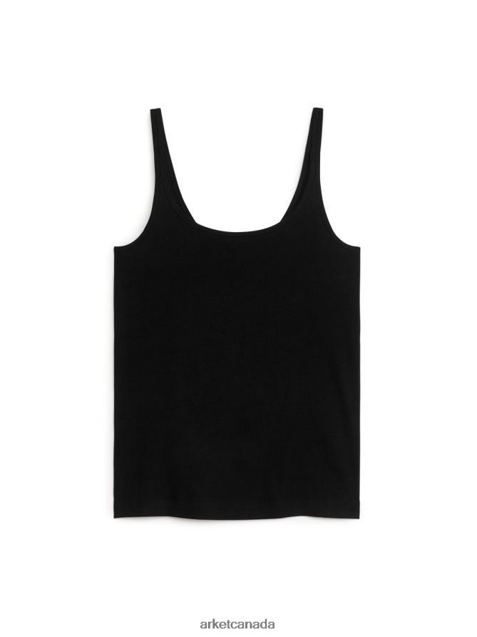 ARKET Clothing 4L826J283 Black Ribbed Tank Top Women