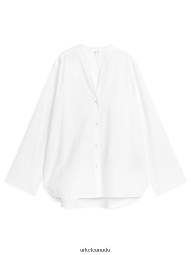 ARKET Clothing 4L826J32 White Washed Cotton Shirt Women
