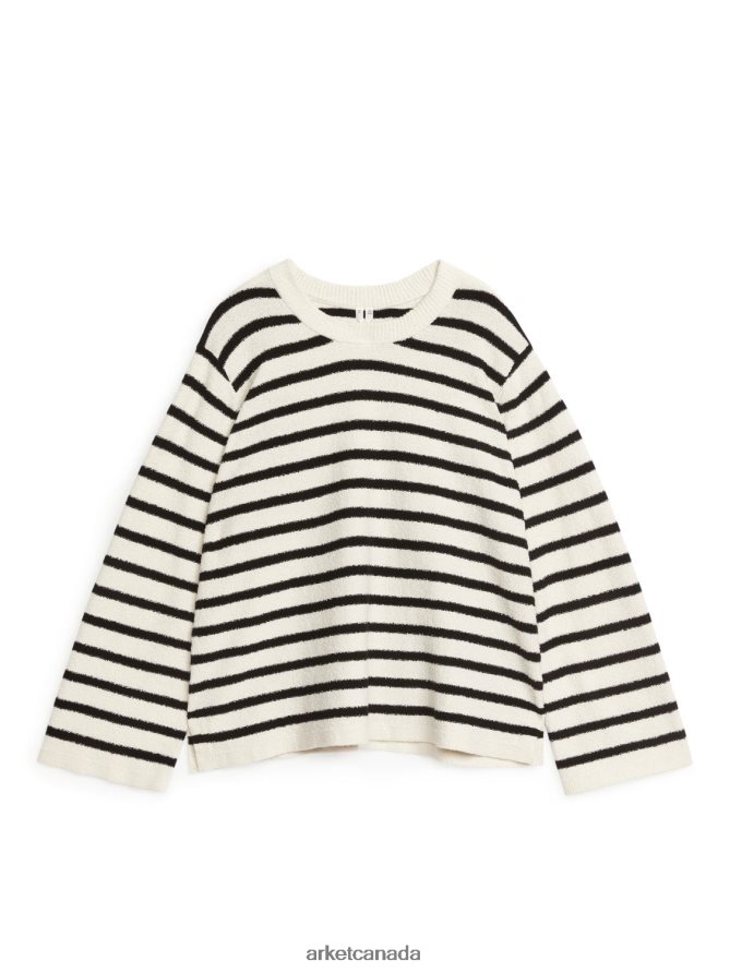 ARKET Clothing 4L826J406 Off White/Black Boucle Jumper Women