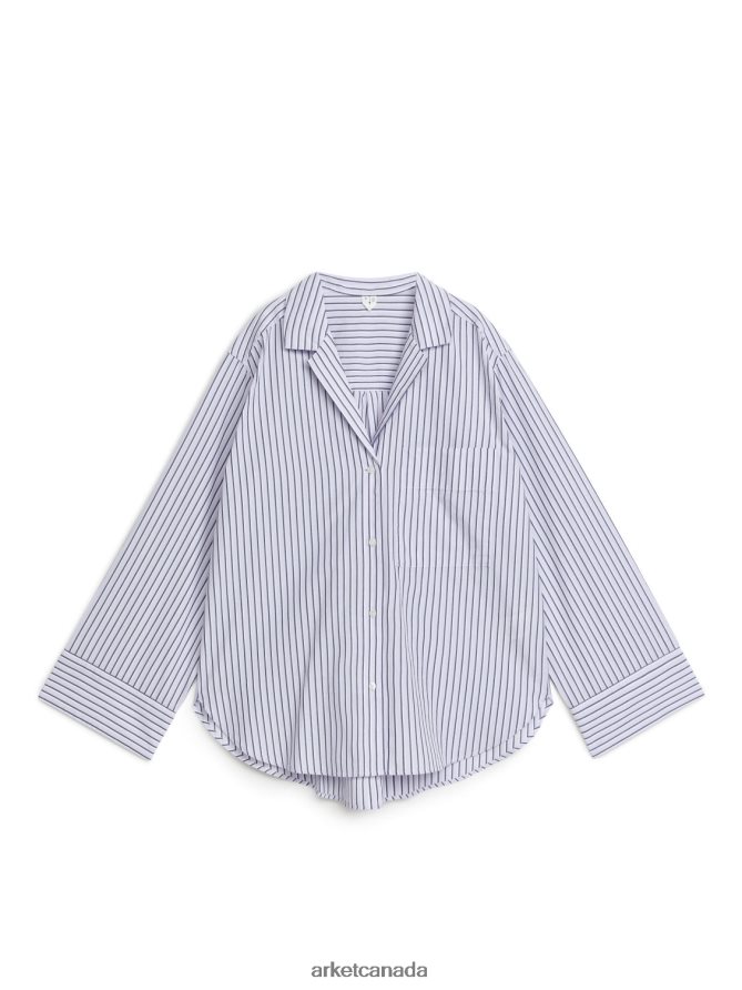 ARKET Clothing 4L826J515 White/Black Relaxed Pyjama Shirt Women