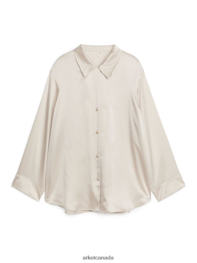 ARKET Clothing 4L826J517 Beige Silk Shirt Women