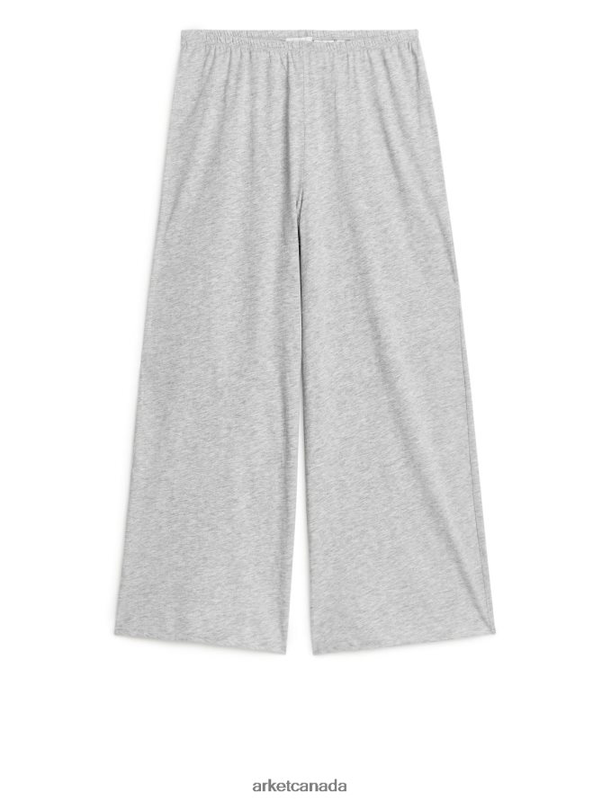 ARKET Clothing 4L826J520 Grey Melange Cotton Pyjama Trousers Women