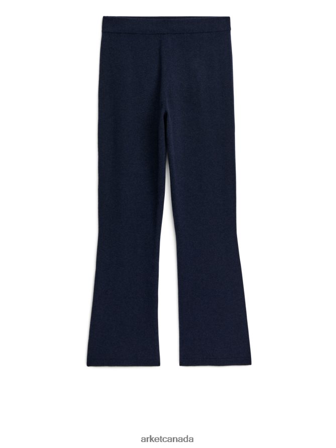 ARKET Clothing 4L826J522 Dark Blue Cashmere Knitted Trousers Women
